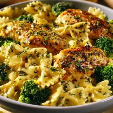 Cowboy Butter Lemon Bowtie Chicken with Broccoli for a delicious meal