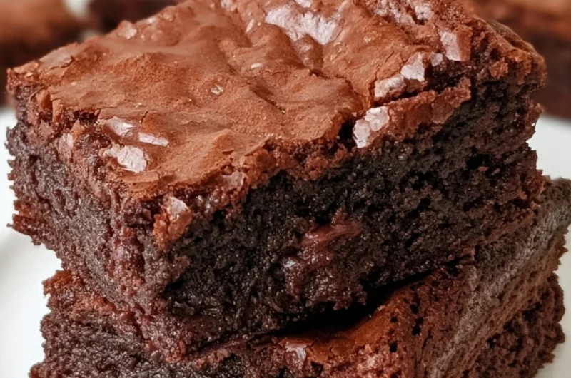 Delicious homemade brownies on a plate, made from a cozy classic brownie recipe.