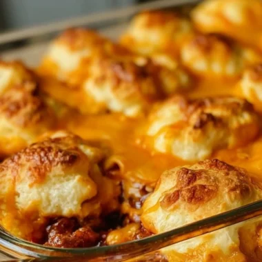 Sloppy Joes Biscuits served on a plate, showcasing the delicious filling and flaky biscuits.