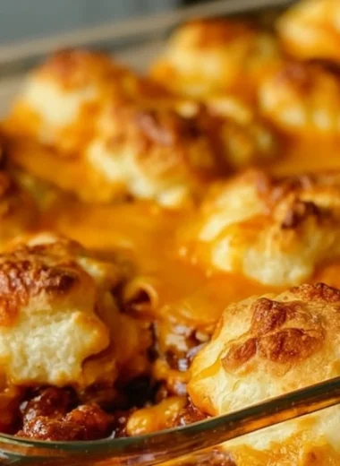 Sloppy Joes Biscuits served on a plate, showcasing the delicious filling and flaky biscuits.