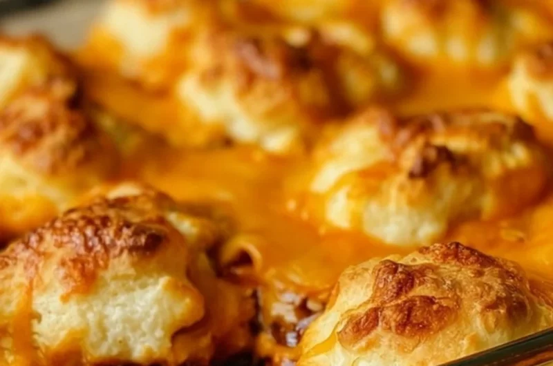 Sloppy Joes Biscuits served on a plate, showcasing the delicious filling and flaky biscuits.